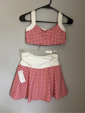 Red & White Gingham Two-Piece  Set